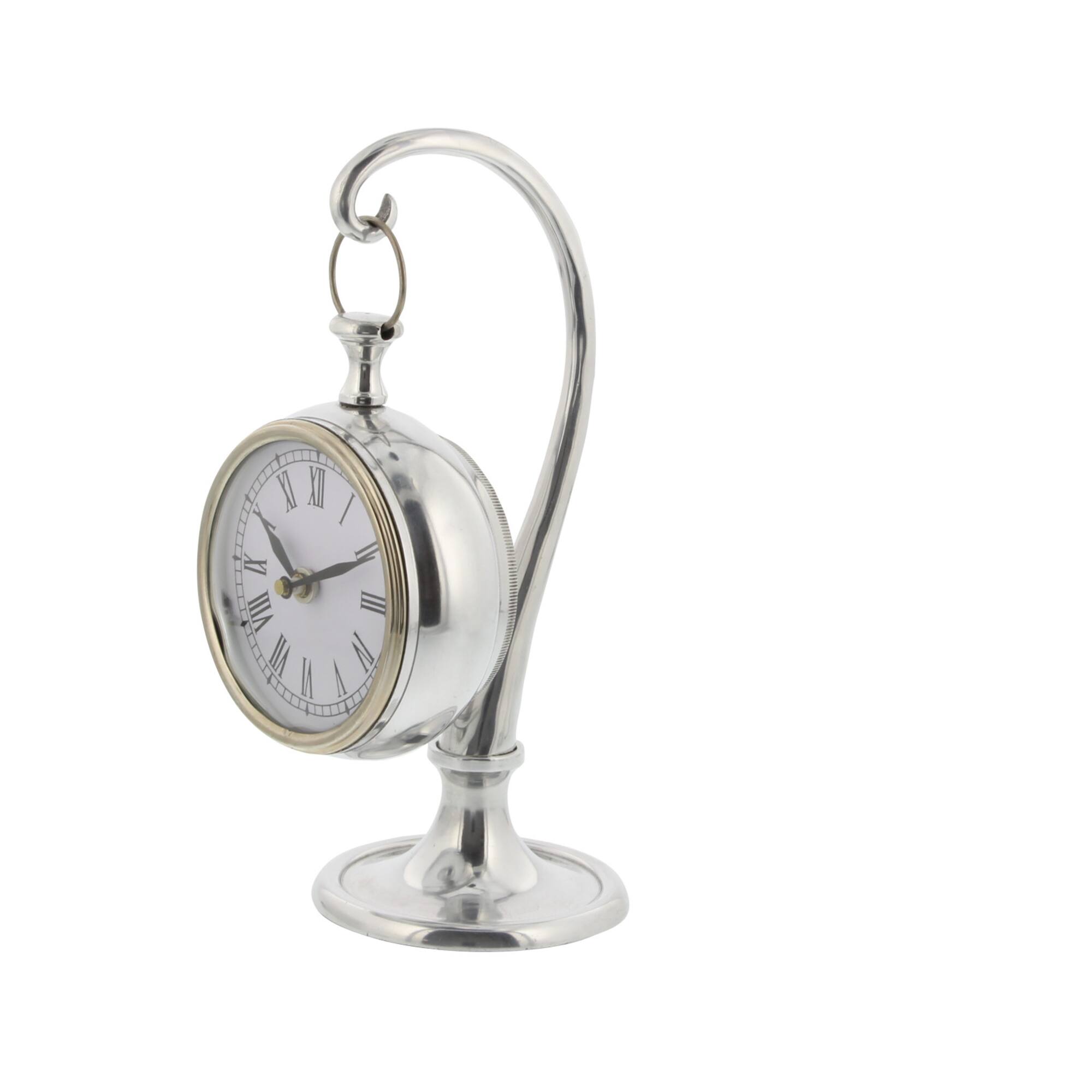 11" Silver Aluminum Coastal Clock